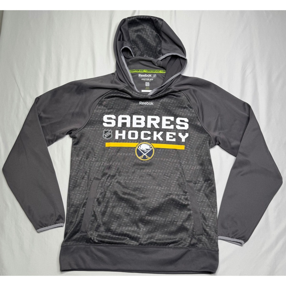 Reebok Buffalo Sabres NHL Center Ice Speedwick Hoodie Small Grey Sports